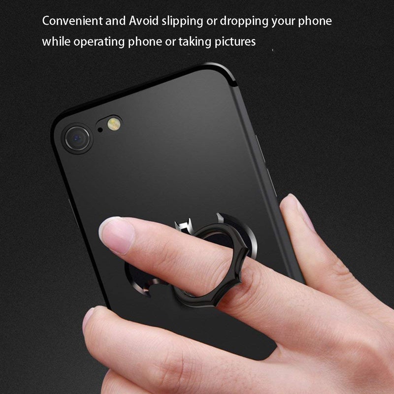 NILSTOREY Cell Phone Ring Holder, NILSTOREY Bat 360Â° Rotation Ring Stand Holder, Metal Finger Grip Kickstand for iPhone, Samsung, Smartphones and iPads (Black) - Image 3